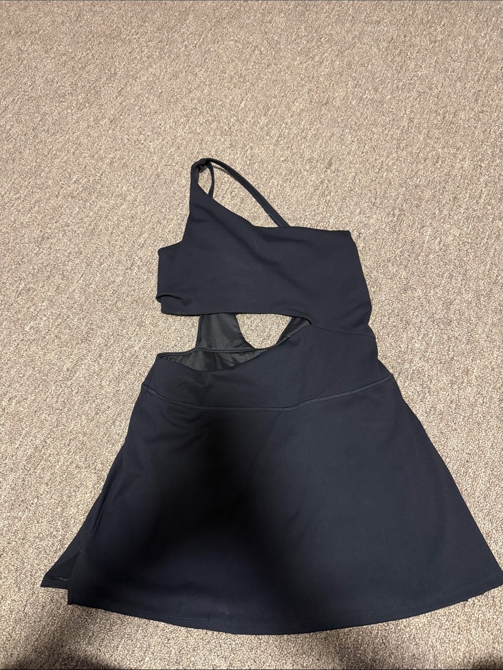 FP Movement by Free People Black Asymmetrical Cutout Skirted Dress